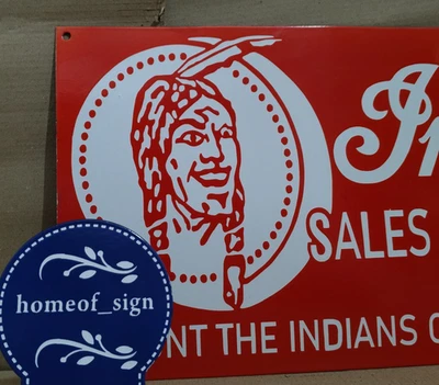 Indian Sales & Service Porcelain Enamel Sign 24 X 14 Inches 1 sides - Image 1 of 4