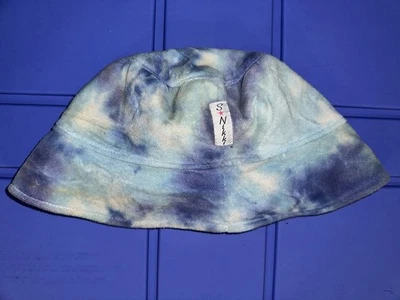 Sombrero de cubo de rizo tie-dye azul Nikki de los años 2000 So Y2K Streetwear Velour Foto 1 de 4