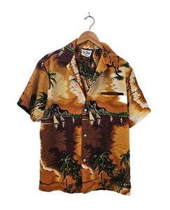 Camicia uomo Kai Nani Hawaiian Sunset Vacation vintage anni 70 - Foto 1 di 5