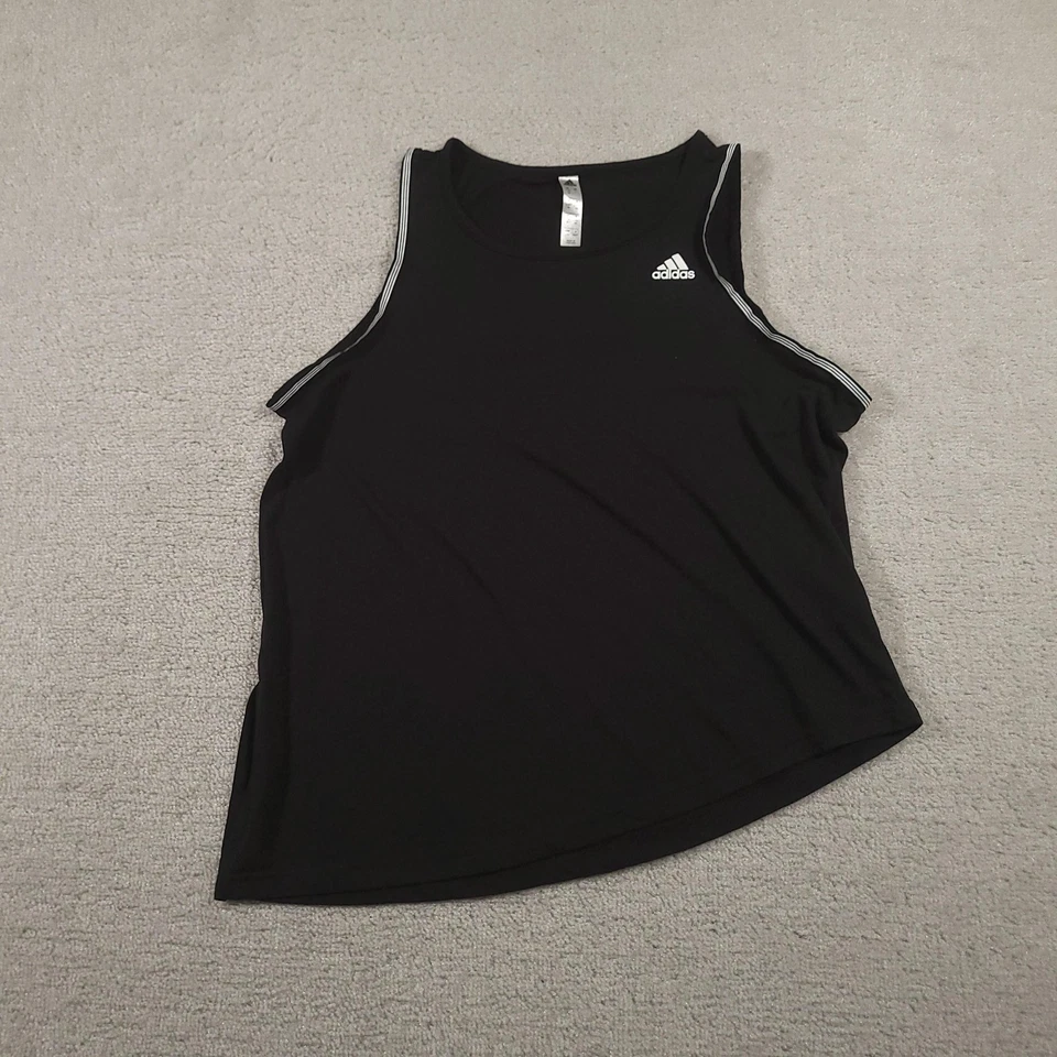 Camisa Adidas Para Mujer Grande Negra Tank Top Atlético Correr Gimnasio Entrenamiento Foto 1 de 4