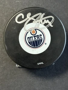 Chris Pronger Signed Edmonton Oilers Hockey Puck AUTO Hockey Ink Pronger Holo - Picture 1 of 2