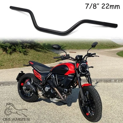 Motorcycle 7/8" 22mm Tracker Drag Bar Handlebars For Ducati Scrambler Monster - Image 1 of 4