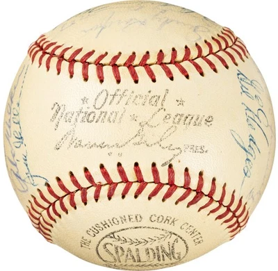 ROY CAMPANELLA KOUFAX HODGES ++ 1956 道奇队签名亲笔签名棒球 PSA/DNA — 第 1/4 张图片