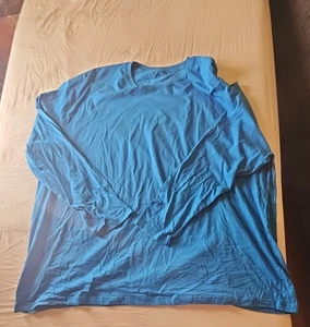 Men’s 5XB Long Sleeve T-Shirt Blue Big & Tall Crew Neck - Picture 1 of 4