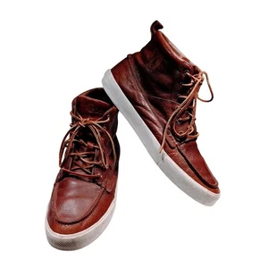 Polo Ralph Lauren Men's Tavis Leather High-Top Sneakers Lace Up Shoes 11D EUC - Picture 1 of 7