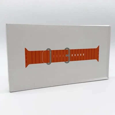 Genuine Apple Watch Ultra 49mm ORANGE Ocean Band Strap - Natural Titanium Finish - Image 1 of 4