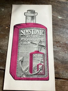 Sims Tonic Elixier aus Pyrophosphat aus Eisen Versandtasche Broschüre Vintage Medizin 1920 - Bild 1 von 5