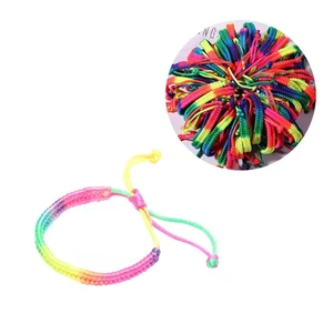 Brazalete ajustable de tela pulseras de tela para hombre de 10 piezas de colores - Imagen 1 de 12
