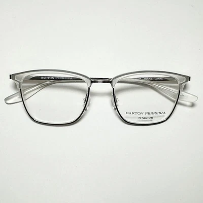 BARTONPERREIRA Matte Silver Crystal Men's Eyeglasses 51□18-145 Made in Japan - Image 1 of 4