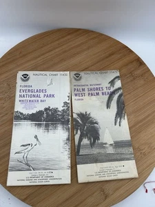 Lot of 2 Florida NOAA Nautical Navigational Maps Charts 1981-1982 Everglades - Picture 1 of 2