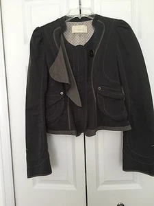 HANII Y Blazer Jacke grau Langarm Rüschen feminine Details Reißverschluss W Gr. 40 (2/4) - Bild 1 von 11