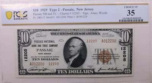 1929 $10, National., PASSAIC, NJ., #12205., PCGS VF-35., Store #SGNB003 - Picture 1 of 2