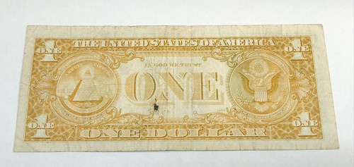 New Listing1$ Bill Yellow Back Major Ink Error - 1969 B Series Federal Reserve Note