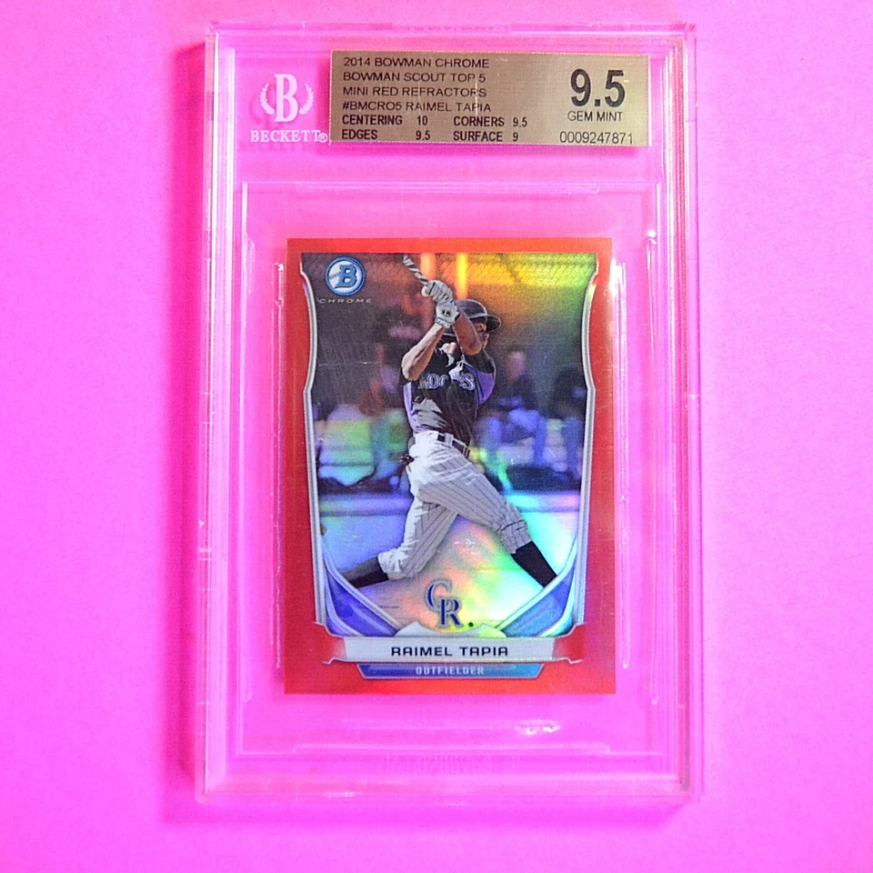 2014 Bowman Chrome Mini Red Refractor SSP #d/5 Raimel Tapia, BGS 9.5 Gem Mint Rc - Image 1 of 1