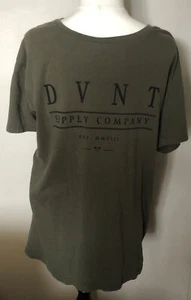 DVNT Clothing Army Khaki Green Logo T Shirt Mens Size Medium Casual - Picture 1 of 6