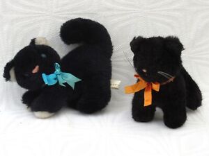 Vintage 1980s Black Kitten Cat Plush Toys Small - Choose Your Kitty