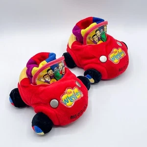 Vintage The Wiggles Kids Slippers 90s Big Red Car House Shoes Colorful Youth 5/6 - Picture 1 of 16