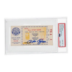 Pete Rose Signed 1973 All-Star Game Ticket Stub (PSA | Auto 10) - Picture 1 of 2