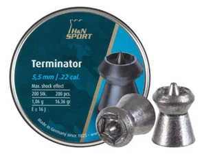 H&N Terminator 200 Count HOLLOW POINT 5.5mm .22 Caliber Pellets GERMANY - Picture 1 of 3