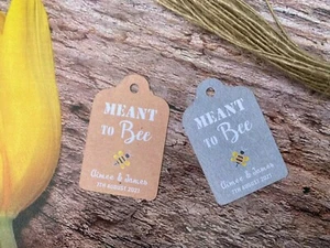 Personalised Meant to Bee Honey Gift label Wedding Favour Tags Thank You MB42a - Picture 1 of 3