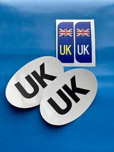 UK Number Plate & Car Sticker Twin Pack - EU, Union Jack, Car, Van, Lorry, Vinyl - Picture 1 of 1