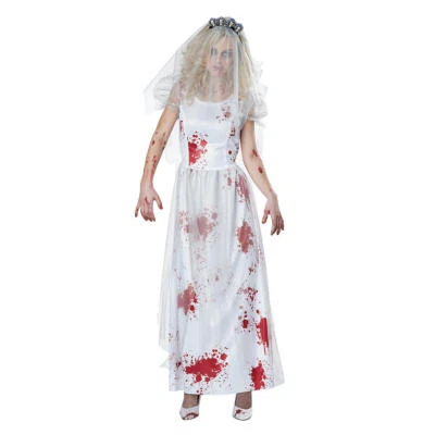 Totally Ghoul  Zombie Bride Bridal Gown Dress Women's Halloween Costume  8-14 XL - Image 1 of 4