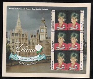 Ghana África Princesa Diana 1961 - 1997 En recuerdo recuerdo mini hoja MNH - Imagen 1 de 1