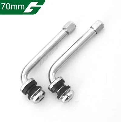 (2) 70mm 90 degree valve stems 2.75" for 2/3 piece wheels JDM Work SSR Rays rim - Image 1 of 2