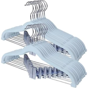 Pants Hangers 18 Pack Vevlt Skirt Hanger with Clips Non-Slip Coat Hangers Hea... - Picture 1 of 8