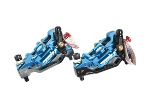Juin Tech GT-P Mountain eBike Cycle Bike 4-Piston Disc Brake Caliper Set Blue - Picture 1 of 12