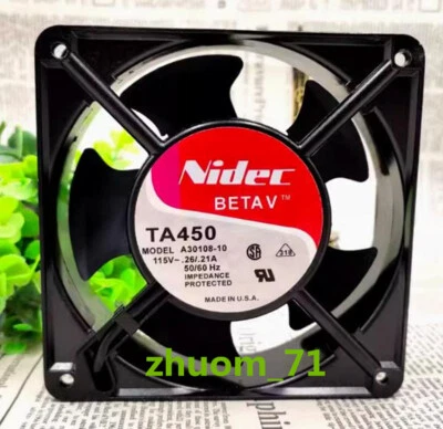 1PC Nidec A30108-10 12038 115V 26/21A 12CM Cabinet cooling fan - Image 1 of 4