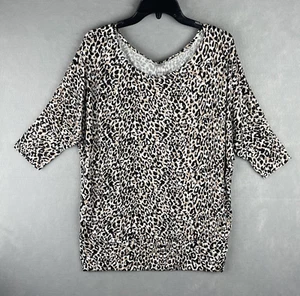 Simlu The Simple You Womens Animal Print Dolman Sleeve Blouse Top Size XL NWT - Picture 1 of 12