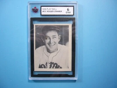 1939 PLAY BALL GUM INC. MLB BASEBALL CARD #101 ROGER CRAMER ROOKIE RC KSA 6 GL - Image 1 of 2