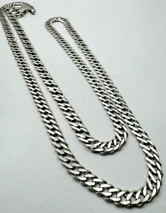 Hermosa cadena de joyería vintage para mujer y hombre de plata de ley 925 firmada 11,44 g - Imagen 1 de 7