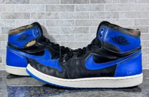 1985 Nike Air Jordan I 1 OG Original Black/Royal Blue size 13 ROOKIE SHOE - Picture 1 of 22