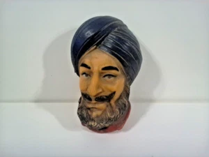 Sculpture Wall Hanging Plastic Face China Famous Chalkware Knockoff 1990s Sikh - Picture 1 of 3