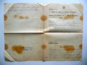 Sentenza di Appello Omicidio Politico Casolari Silvestri Rovatti 1954 Copia Atto - Foto 1 di 2