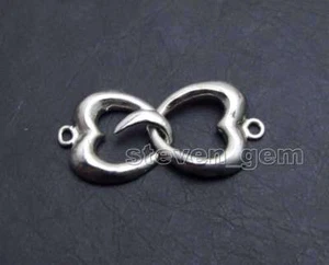 15*30mm Heart-shape 1 Strand Silver Plated Jewelry Clasp Accessories for Jewelry - Picture 1 of 8