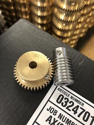 Matching Bronze Worm Gear Set 40:1 Ratio 32 Pitch 1/4” Bore From Boston Ma. Look • 38$