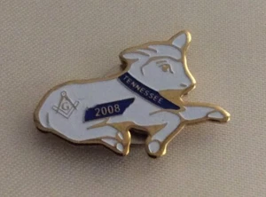 2008 "White Sheep" LAPEL PIN Tennessee Masonic (RARE: Magnetic Back) - Picture 1 of 4
