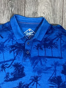 Camicia uomo Paradise Collection palme blu bottoni manica corta - Foto 1 di 5
