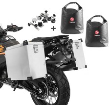 Set Motorrad Alukoffer Bagtecs Namib 2x35l + Drybag Innentaschen + Anbaukit