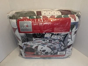 Whole Home Holiday King Handcrafted Patchwork Quilt Set "Holiday Morning" - Picture 1 of 9