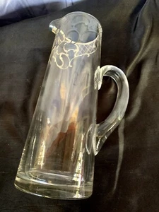 Brocca Martini o Bevande Art Nouveau anni '20 con sovrapposizione in argento alta 10". - Foto 1 di 5