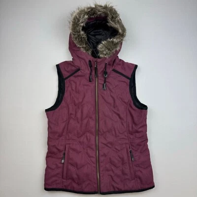 Chaleco de lana prAna Calla para mujer grande cremallera completa imitación piel capucha ciruela W13170240 Foto 1 de 4