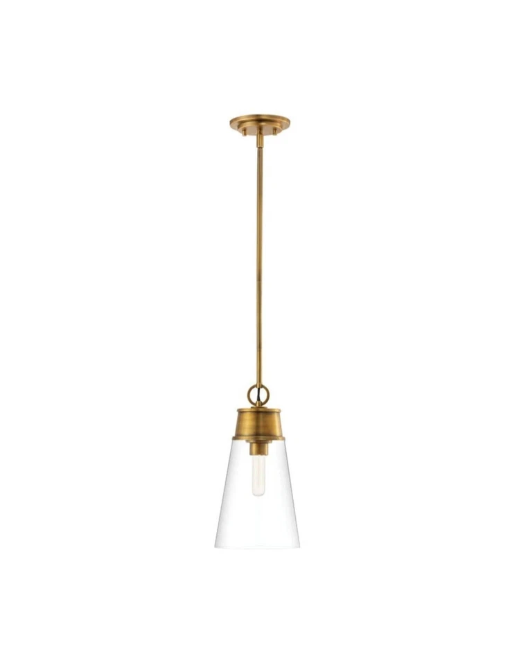 Z-Lite 2300P8-RB Wentworth 1 Light 7.5 inch Rubbed Brass Pendant Ceiling Light - Image 1 of 1