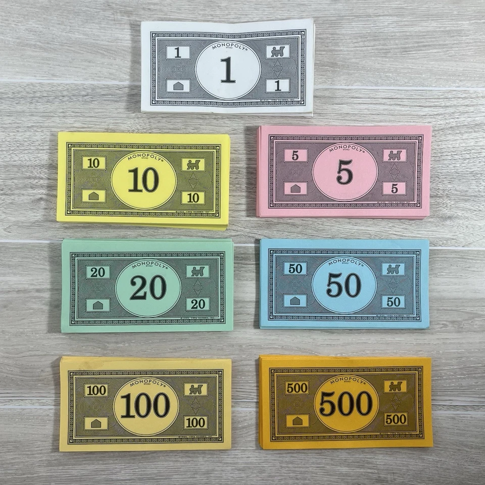 Monopoly Replacement Money Mixed Bills Play Currency Game Pieces Hasbro Lot - Image 1 of 1