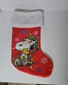 Medias de Navidad Snoopy 15" Peanuts Woodstock acabado satinado rojo y blanco - Imagen 1 de 6