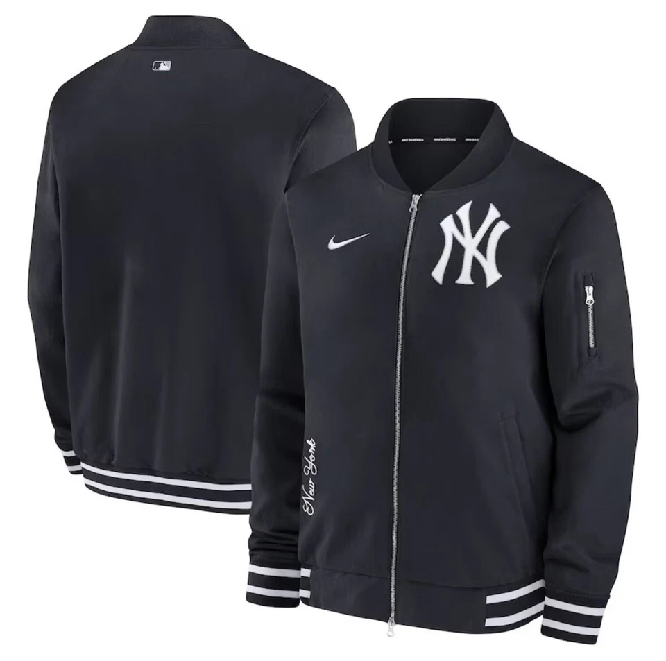 New York Yankees Nike Navy Authentic Collection Bomber Jacket Dugout Size Large
