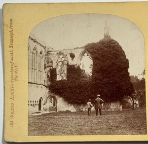 Tarjeta Stereoview Bolton Abbey — Restos del sur Transcept from the West View - Imagen 1 de 4